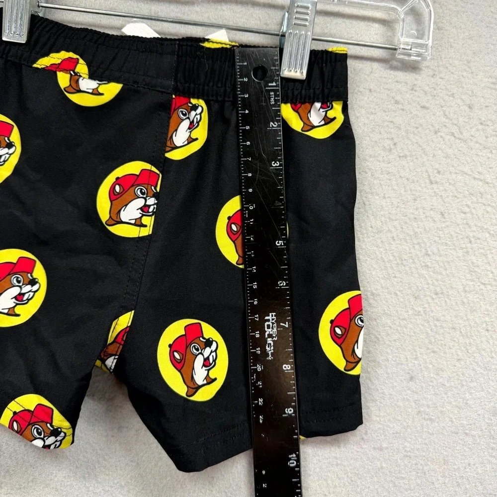 Buc-ee's Swim Trunks‎ Baby Boys 12-18M Black Red-Hatted Beaver Beach Drawstring